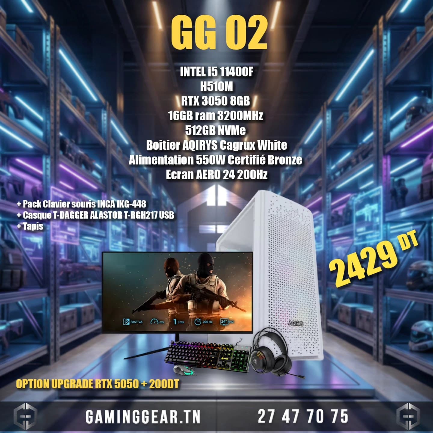 Full Setup Gaming | Intel Core i5-11400F | RTX 3050 8GB | 16GB RAM | 512GB NVMe